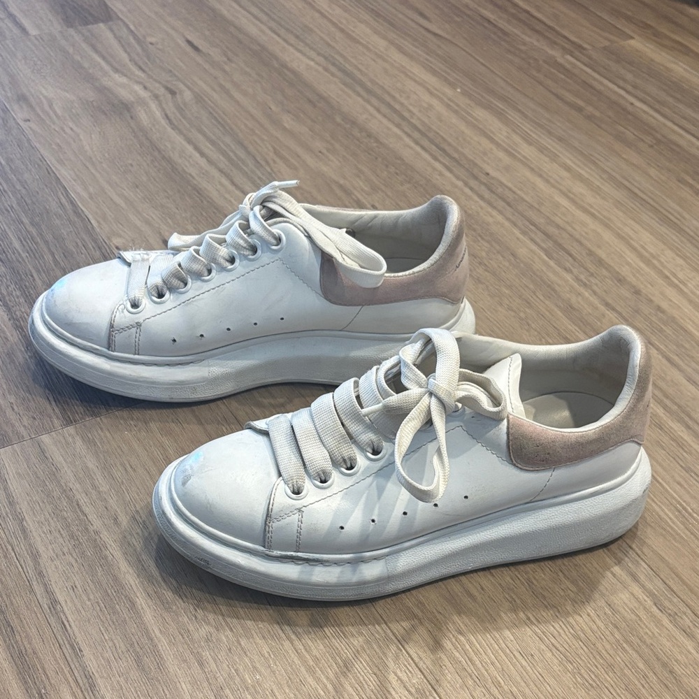 Alexander McQueen White and Pink oversized Sneakers